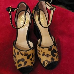 Vince Camuto Platform animal print wedges